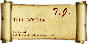 Till Júlia névjegykártya
