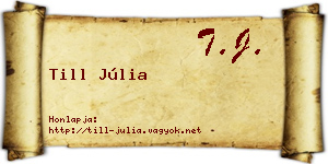 Till Júlia névjegykártya
